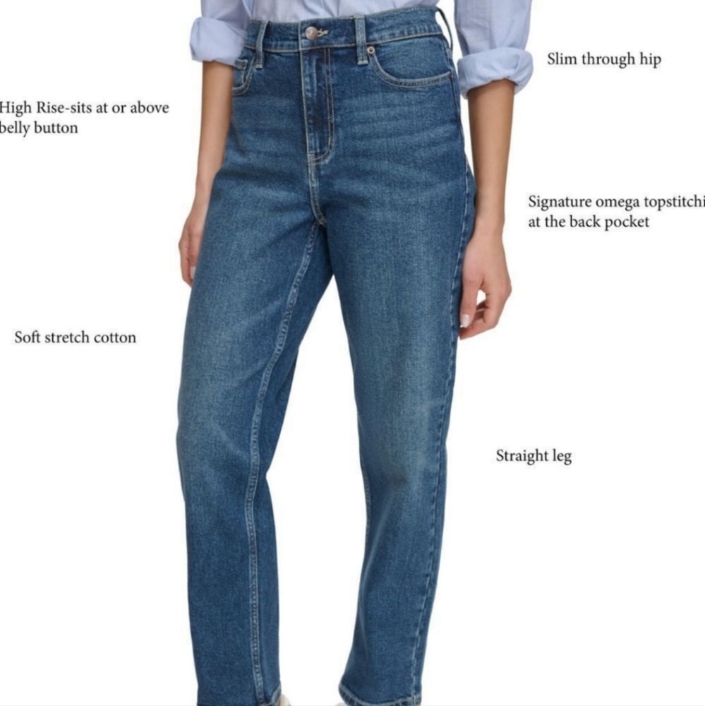 NWT Calvin Klein Straight Leg Jeans in Size 8 and 14 - Picture 2 of 11